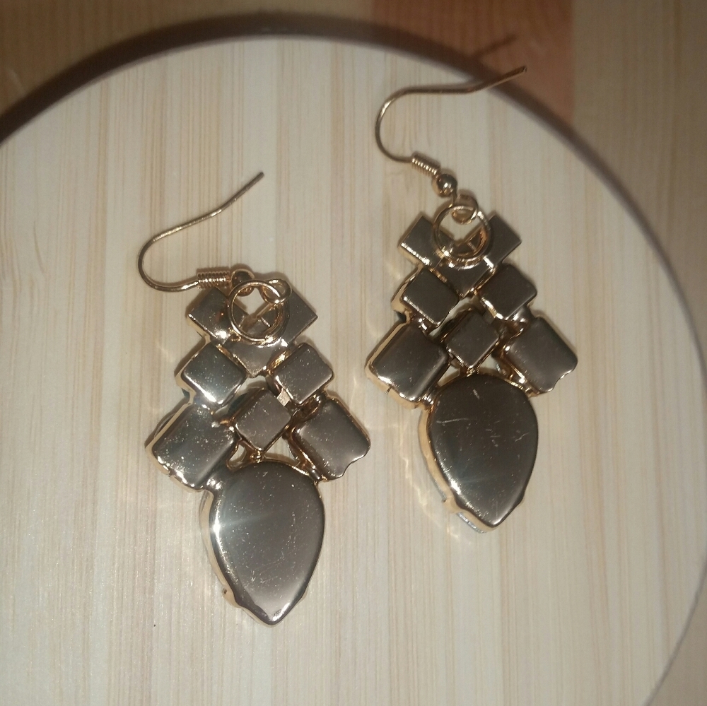 Faceted Crystal Statement Earrings - image 3